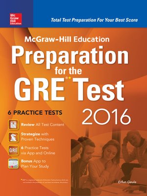 cover image of McGraw-Hill Education Preparation for the GRE Test 2016